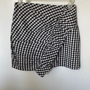 Collegiate Class Black and White Gingham Mini Skirt
